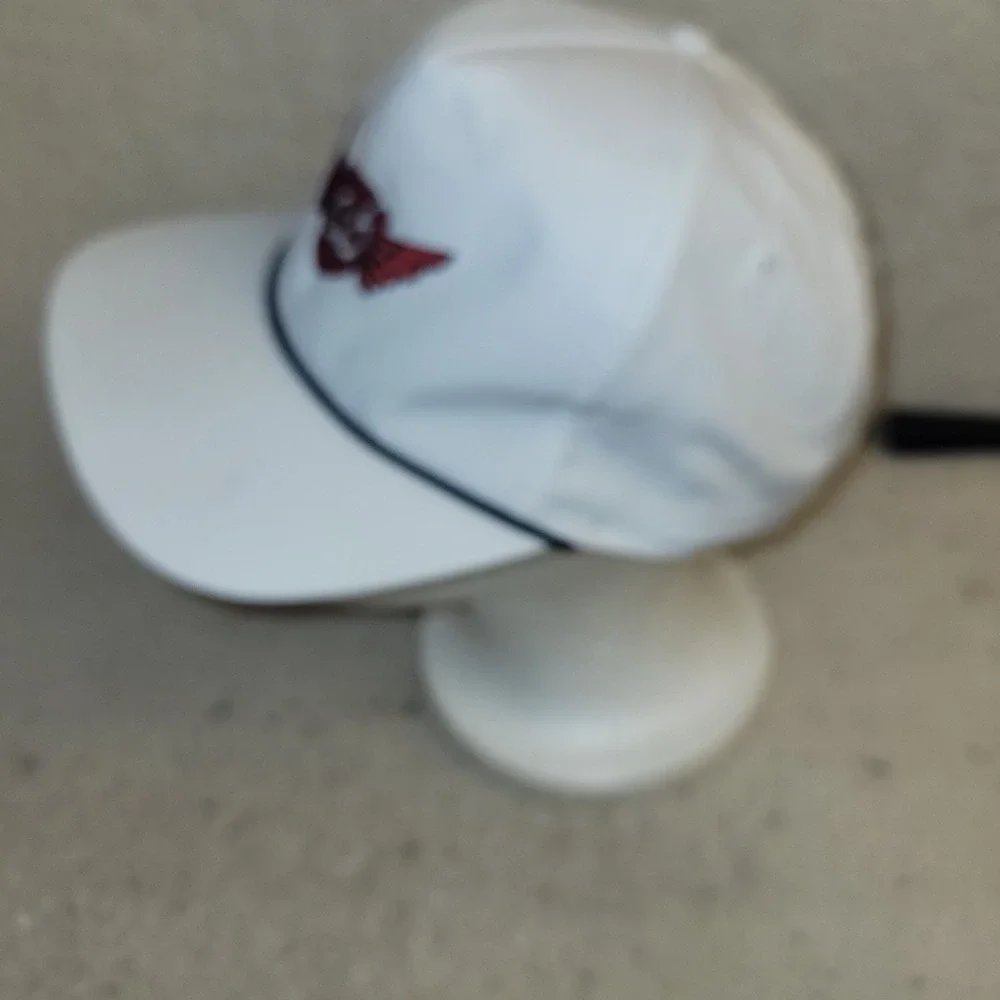 Imperial White Snapback Hat Embroidered Logo Cap Cord Trim Adjustable CB...‎